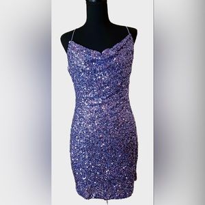 Homecoming Purple Corset Back Dress